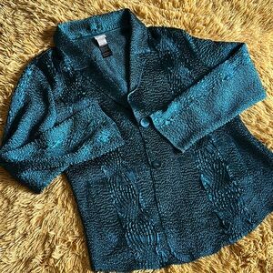 VTG Silky Textured Chicos Timeless Button Up Shirt